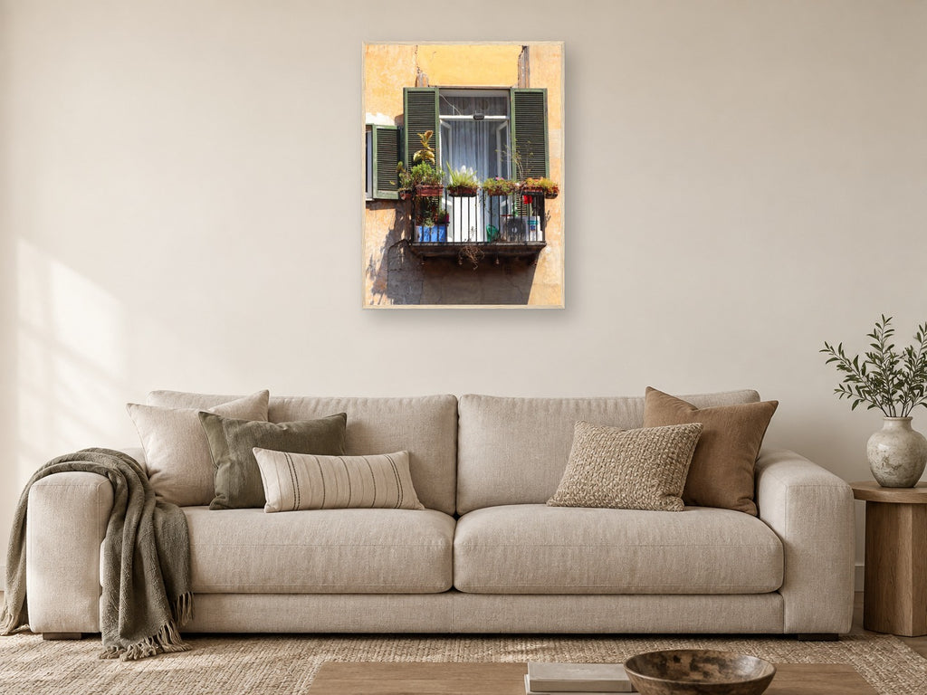 Naples Balcony Garden - Framed Fine Art Print, Italy
