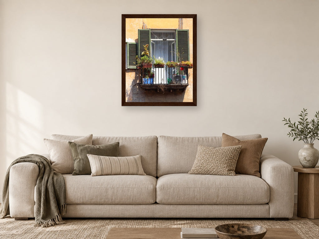 Naples Balcony Garden - Framed Fine Art Print, Italy
