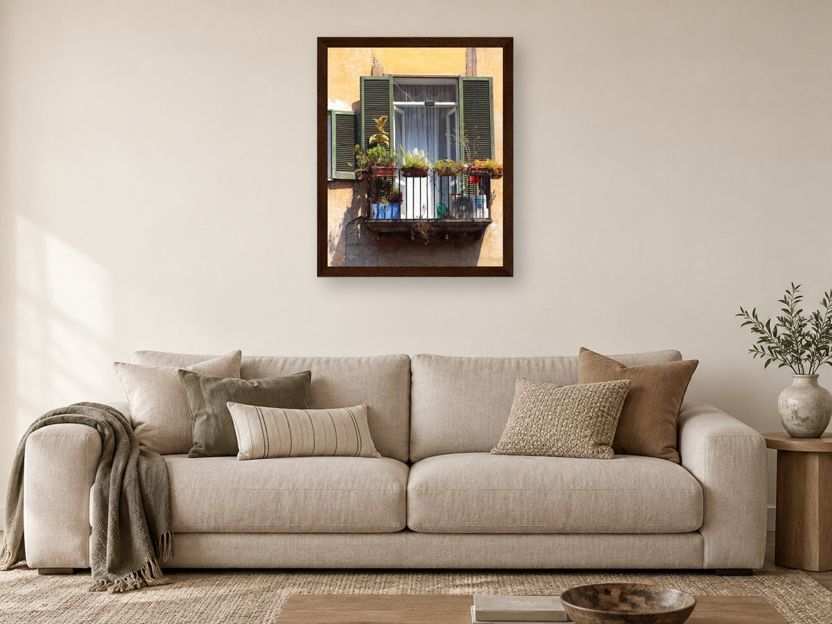 Naples Balcony Garden - Framed Fine Art Print, Italy
